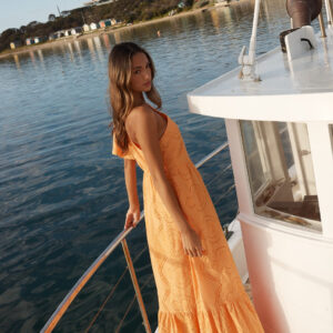One Shoulder Maxi Dress - Orange