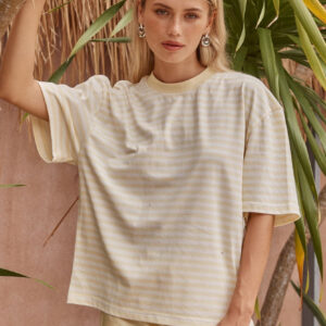 Stripe Tee - Lemon/White
